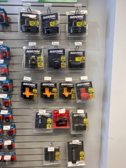 19 assorted cordless power tool batteries