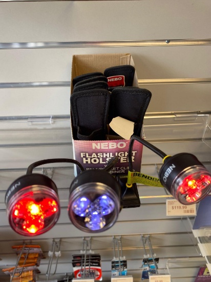 Group of Bendable Lights and Flashlight Holsters