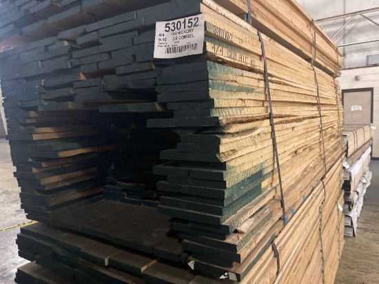 Approx 186 pcs of Hickory Lumber, 4/4 thick