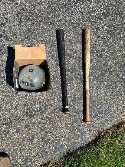 Brunswick Headhunter Bowling Ball and 2 Baseball Bats