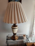 Lamp with Shade on Wire Stand