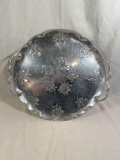 Round Silver-toned Tray