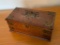 Wood-with-Brass Cigar Box with Match Collection
