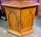 Vintage Wood Hexagon End Table with Storage