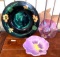 Depression Glass and Purple Dishes