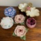 6 Ceramic Rose Motif Decorative Items
