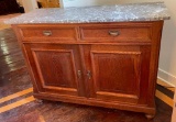 Solid Wood Sideboard With Marble Top