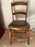 Embroidered Antique Side Chair