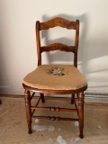 Embroidered Antique Side Chair