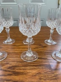 Set of Eight Small Crystal Goblets