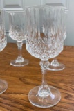 Set of Eight Large Crystal Goblets