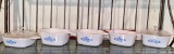 Set of 5 Cornflower Blue Petite Pans with 2 Pyrex Glass Lids