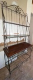 Elegant Bakers Rack With Wood Counter Top