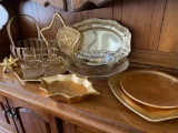 Gold Colored Party Platters and Decor