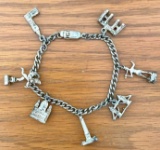 German Silver Toned European Charm Bracelet