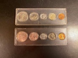 Two Sets of U.S. Coins .50 through .01 (1964 and 1942)