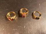 14K Gold Rings with Colored Stones X 4