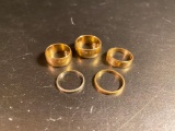 5 X 14K Gold Band Rings
