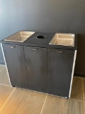 MOBILE STORAGE CART WITH 2 TRAY INSERTS AND RECEPTACLE OPTION FOR TRASH OR TOWELS