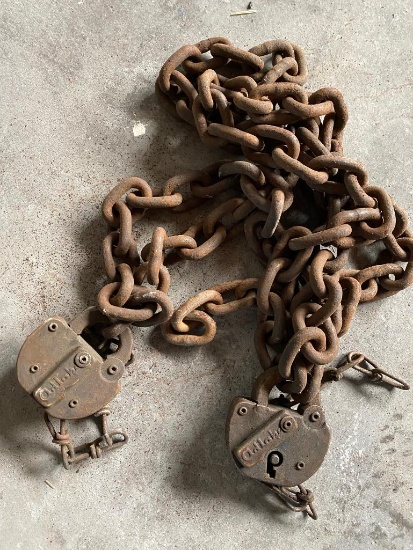 Antique Adlake Lock and Chain