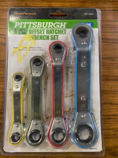 New 4 pc Pittsburgh Co Offset Ratcheting Wrenches