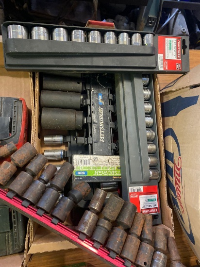 Lot of Assorted Sockets, SAE, Metric, Swivels