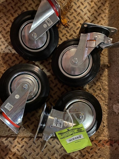 4 New 8" Cushion Swivel Casters