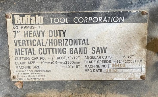 7" Heavy Duty Vertical/Horizontal Band Saw
