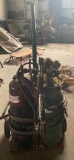 Oxygen and Acetylene Tanks on Rolling Cart