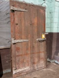 (1) 48in wide x 89in tall Vintage Buicher Boy Wooden Walk In Freezer Door