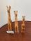 Three Wooden Giraffes