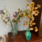 3 Faux Flower Arrangements and Vases