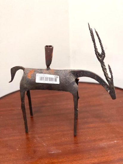 Metallic Antelope Candle Holder