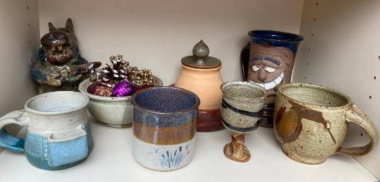 Ceramic Decor Lot. Signed Pieces by Davis, Jackie, and Kula