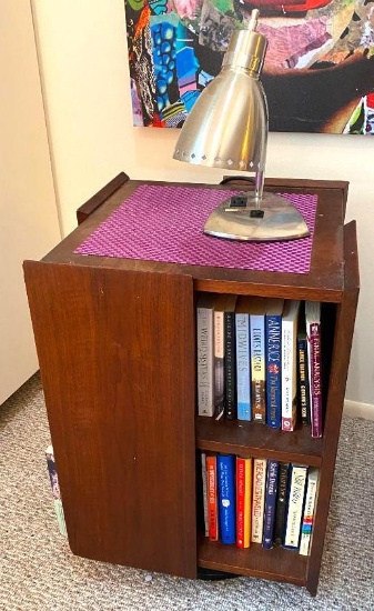 Spinning Wood Vintage Bookshelf