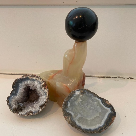 Geodes and Carved Stone Seal