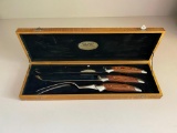 Wood Handled Stainless...Steel Carving Set in Wooden Box
