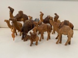 Carved Wooden Camel Collection