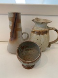 Three Handmade Ceramic Vessels
