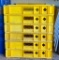 Six Yellow Plastic Crates