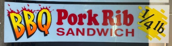 Acrylic "BBQ Pork Rib Sandwich" Sign (Style B)