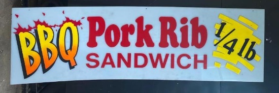 Acrylic "BBQ Pork Rib Sandwich" Sign (Style B)