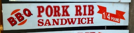 Acrylic BBQ Pork Rib Sandwich" Sign (Style C)