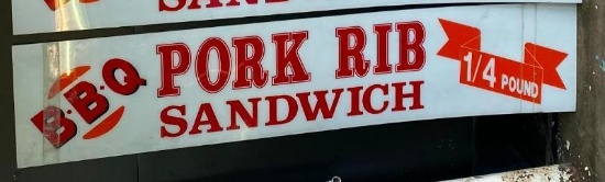 Acrylic BBQ Pork Rib Sandwich" Sign (Style C)