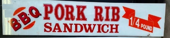 Acrylic BBQ Pork Rib Sandwich" Sign (Style C)