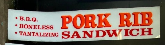 Acrylic "BBQ Pork Rib Sandwich" Sign (Style D)