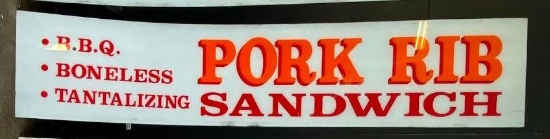 Acrylic "BBQ Pork Rib Sandwich" Sign (Style D)