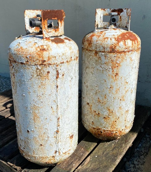 Two Vintage Propane Tanks