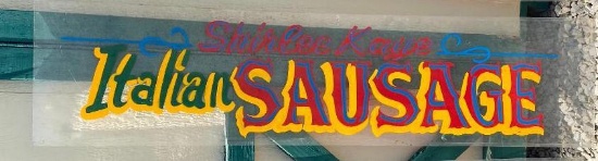 Painted Clear-Plastic "Italian Sausage" Sign
