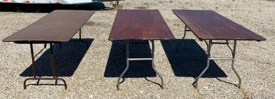 Three Folding Long Dining Tables